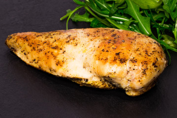 Dietary cuisine - Grilled chicken breast with rucola leaves
