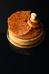 Sweet dessert on black background