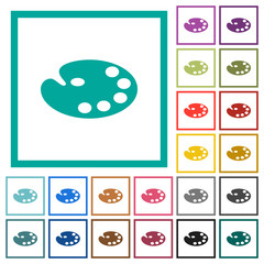 Color palette flat color icons with quadrant frames