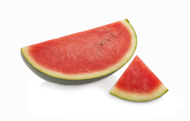 Sliced ripe watermelon isolated on white background cutout