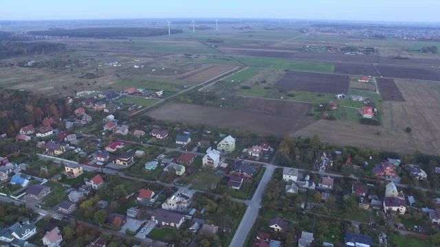 Flight above the suburbs in palanga