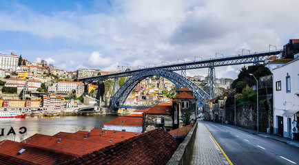 Dom Luis I Bridge over Douro River. Porto, Portugal