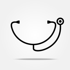 Stethoscope icon isolated on white background.