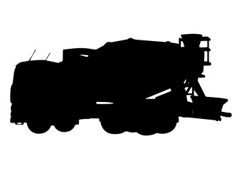 silhouette of a concrete mixer vector