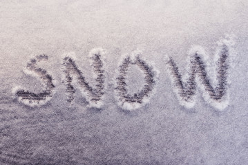 Snow written on a snow
