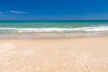 Fototapeta na wymiar tropical beach in southern part of Sri Lanka in sunny day.
