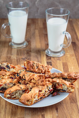 homemade pastry on a plate standing on the table top of oak