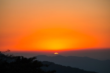 sunset in winter