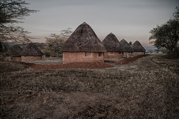  in lesotho  street village near   courtyard