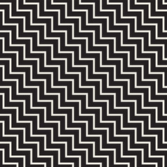 Stylish lines lattice. Ethnic monochrome texture. Abstract geometric background design. Vector seamless pattern.