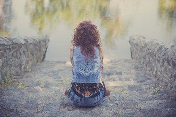 the girl on the stairs