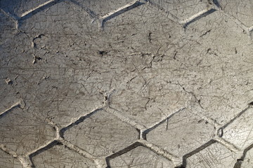 Painted car tire close-up texture background