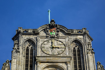 St. Lawrence Church (Grote of Sint-Laurenskerk, 1449 - 1525) - Protestant church in the town centre of Rotterdam. It is the only remnant of the medieval city of Rotterdam. The Netherland.