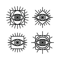 one eye sign symbol logo logotype collection