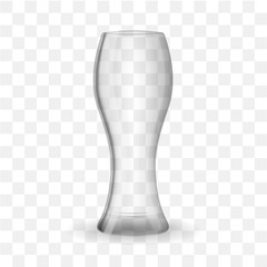 Empty beer glass isolated on transparent effect background. Vector illustration.