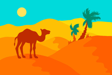Sand Desert With Camel