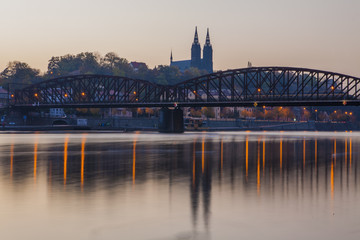 Fototapeta premium Prague, Vltava River and city architecture