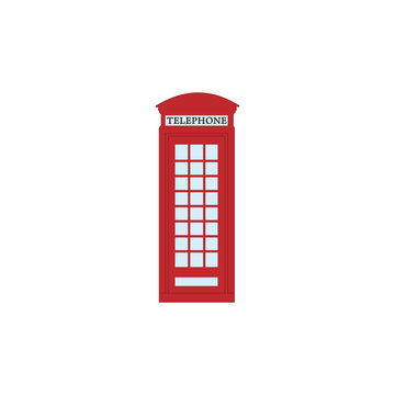 flat design english phone booth icon vector illustration