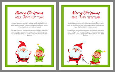 Merry Christmas Happy New Year Bright Banner