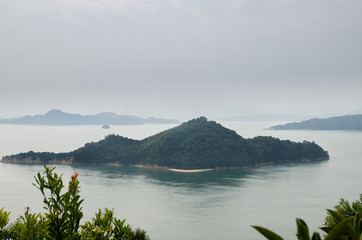 Seashore view from Okunoshima island. Japan