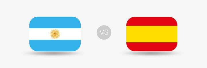 Argentinien gegen Spanien - Flaggen