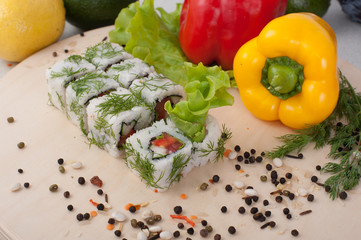 Roll sushi. Sushi menu. Japanese food.