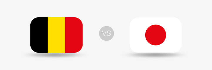 Belgien gegen Japan - Flaggen