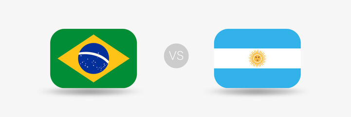Brasilien gegen Argentinien - Flaggen