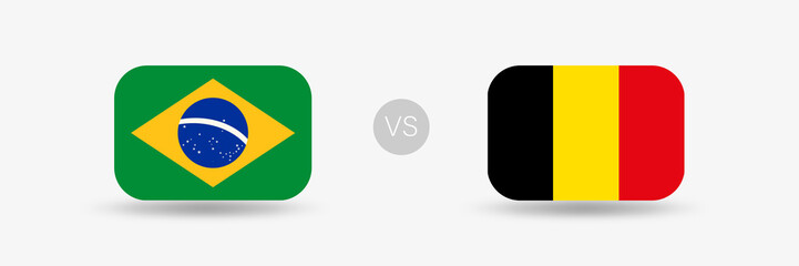 Brasilien gegen Belgien - Flaggen