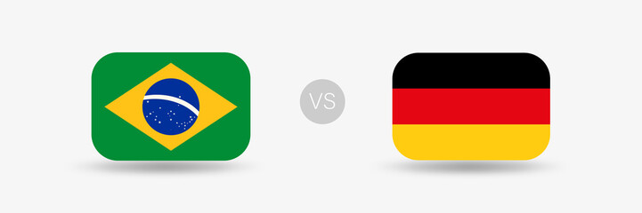 Brasilien gegen Deutschland - Flaggen