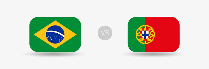 Brasilien gegen Portugal - Flaggen