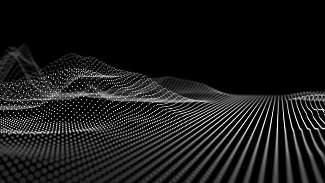 Abstract mountain. Digital landscape rotate loop.
