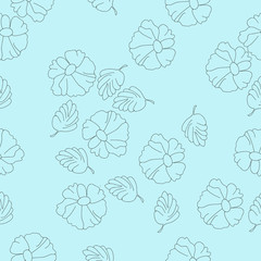 Floral colorless seamless  pattern . Hand drawn.