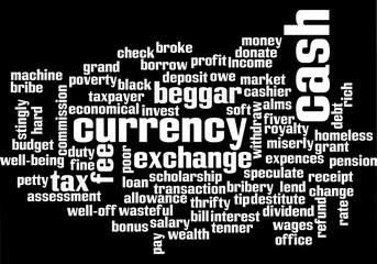 Business english capital theme. Tag cloud background