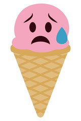 Eiscreme Emoji traurig