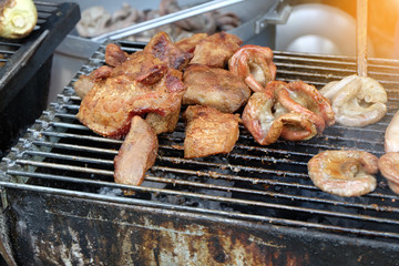 Meat griil on street food.