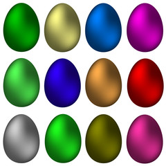 A set of painted Easter eggs