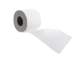 Toilet paper isolated on white background.     