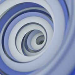 Twisted spiral shape abstract 3D render with DOF