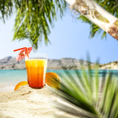 sunrise on beach and summer time 