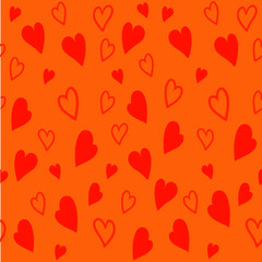 Vector pattern with hearts.