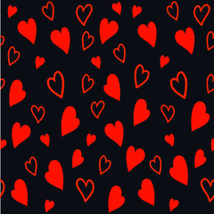 Vector pattern with hearts.