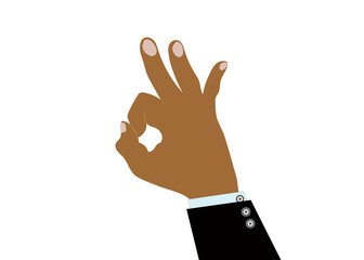 human hand showing ok fingers symbol vector illustration design 