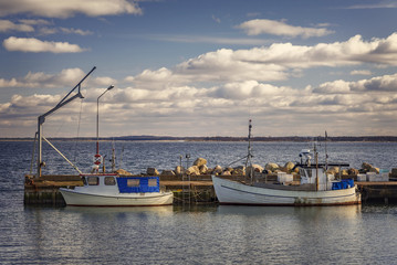 Fishing boats in small harbour