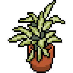 Fototapeta premium vector pixel art plant pot
