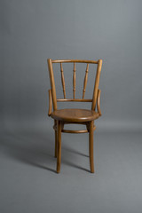 Beautiful wood chair on gray background