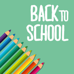 back to school collection pencil colors vector illustration