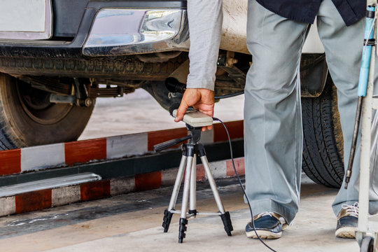 measuring the composition and substances in the exhaust fumes in a garage