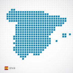 Fototapeta na wymiar Spain map and flag icon