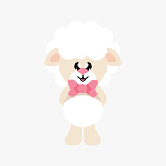 cartoon cute sheep with tie